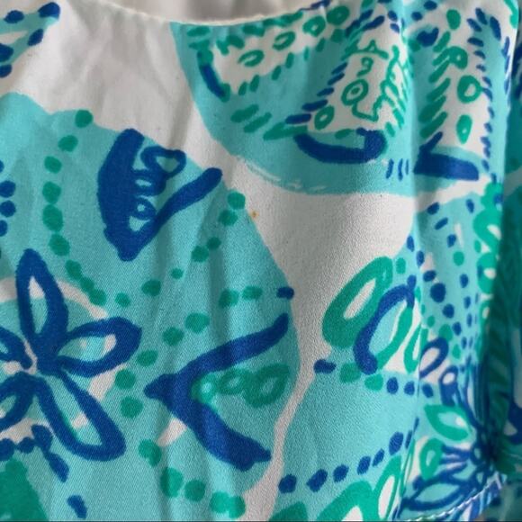 Lilly Pulitzer Sand Dollar Starfish Ocean Theme Dress Green Blue Small - Picture 9 of 13